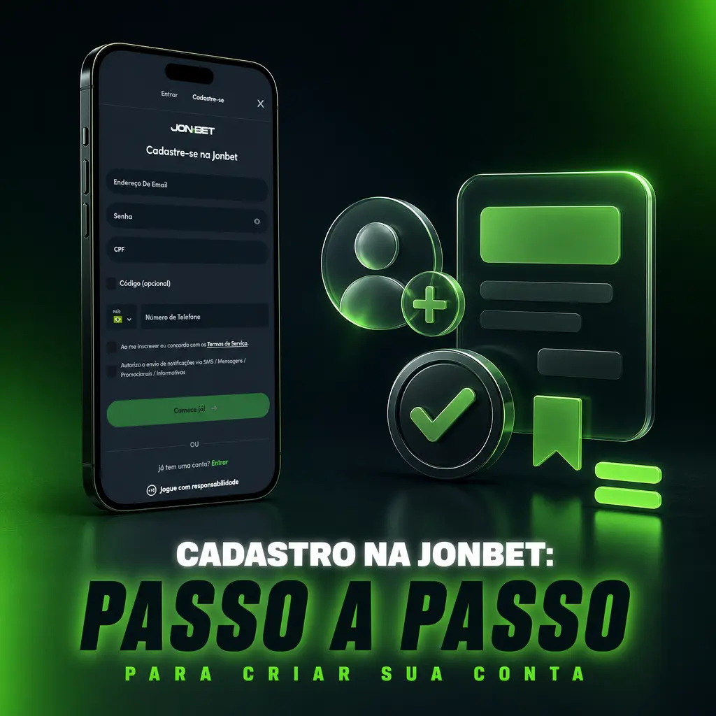 Passo a passo para criar conta na Jonbet em 2026, com acesso a apostas esportivas, cassino e promoções.
