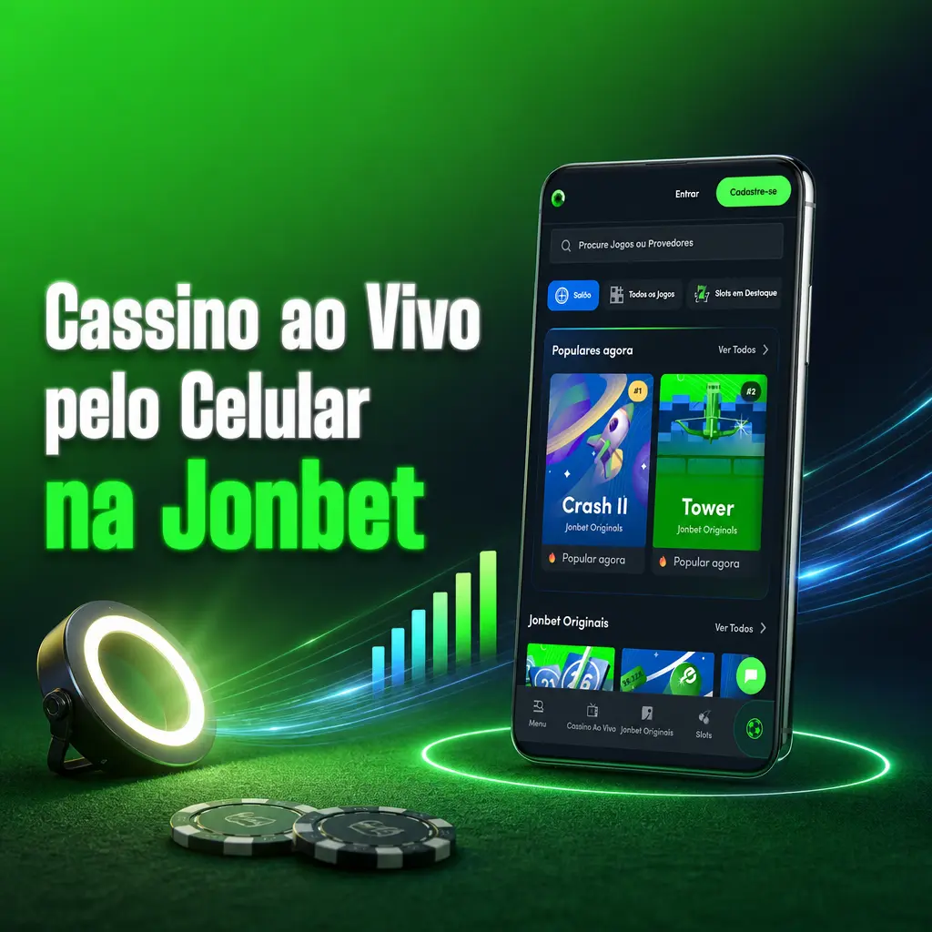 Cassino ao vivo pelo celular na Jonbet, com transmissão e apostas adaptadas para smartphones