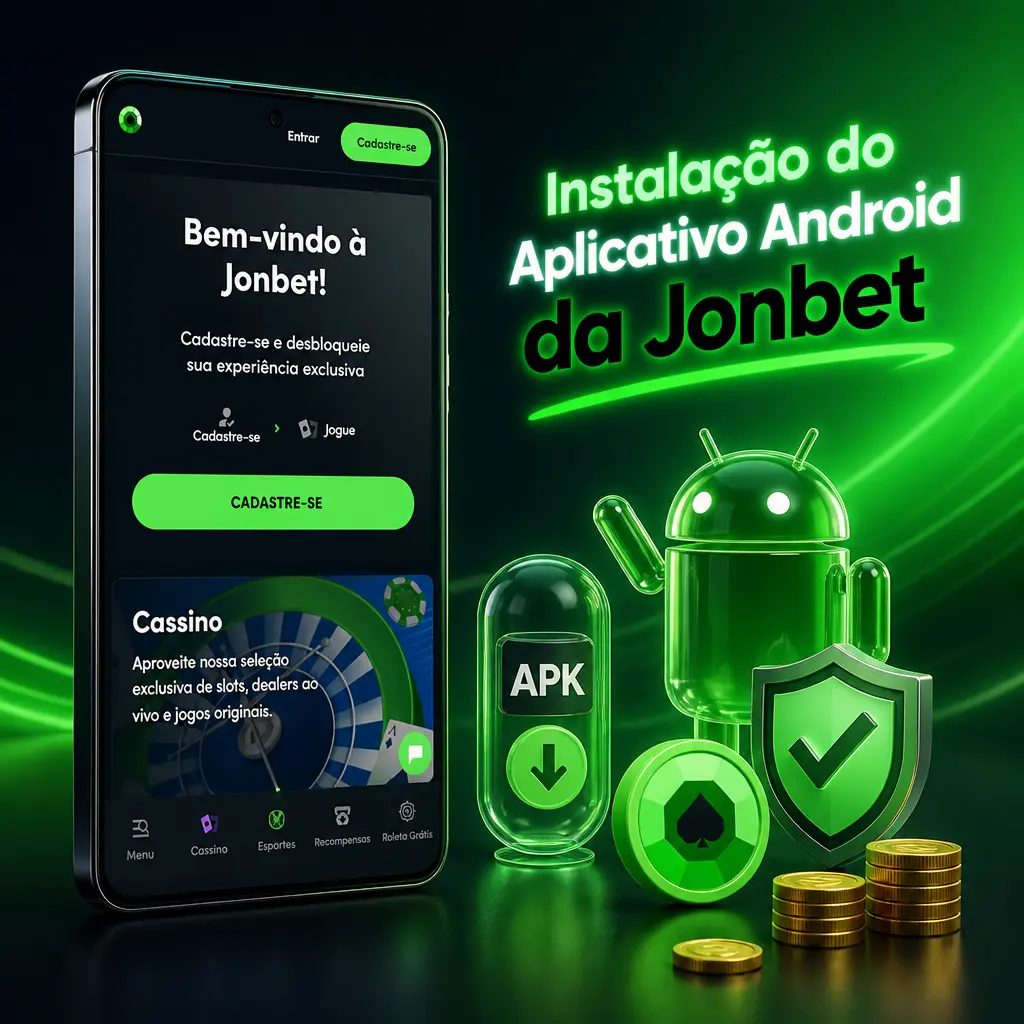 Passo a passo para instalar o aplicativo Android da Jonbet: baixar APK, autorizar fontes desconhecidas e fazer login.