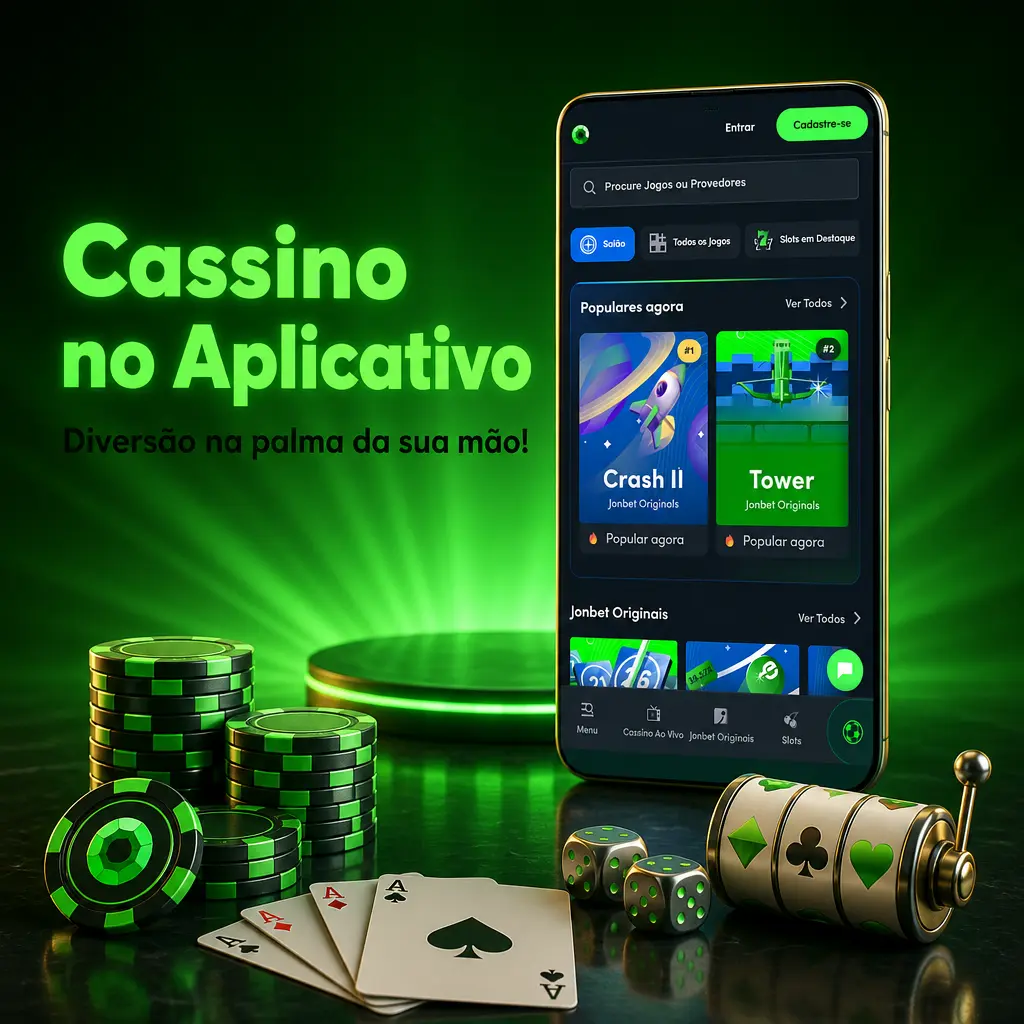 Cassino no aplicativo com slots, roleta, cartas e dealers ao vivo, lobby rápido e filtros por provedor e tipo de jogo.