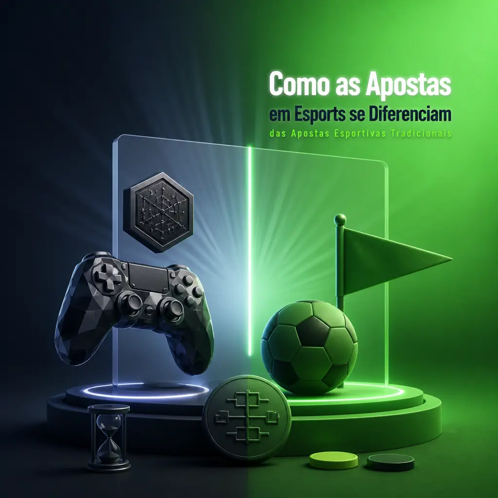 Diferenças entre apostas em esports e apostas esportivas tradicionais: formato de mapas, patches, elencos e mercados objetivos.