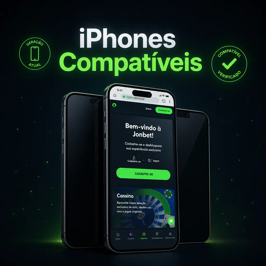 iPhones compatíveis com o aplicativo Jonbet, incluindo modelos de 11 a 17 em todas as versões