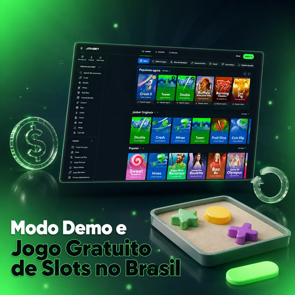 Modo demo gratuito de slots da Jonbet, com saldo virtual para testar jogos sem cadastro no Brasil.
